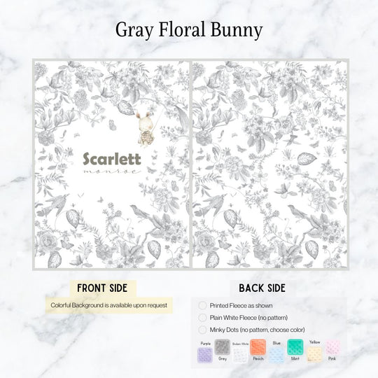 Gray Floral Bunny